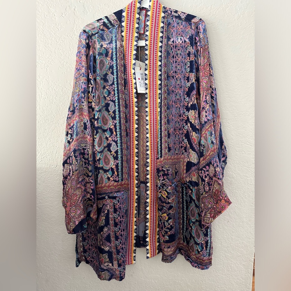 NWT Johnny Was omo burnout Velvet Paisley Kimono